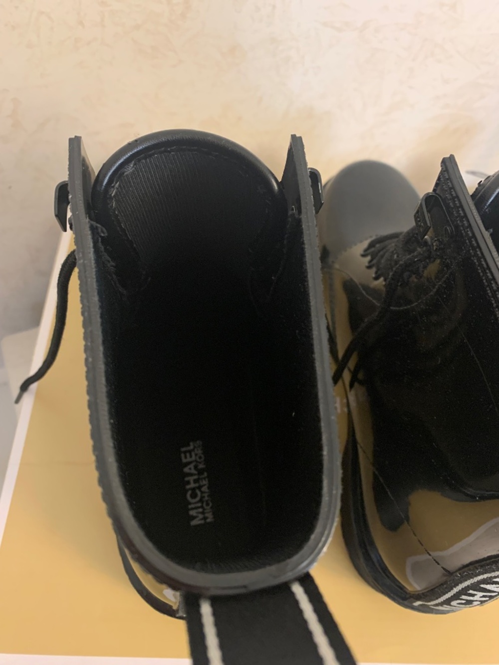 Michael Kors Black Patent Leather Boots, Size 11 - Picture 5 of 7